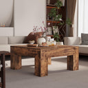 Square Farmhouse Coffee Table 35.5" Rustic Brown