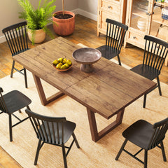Extendable Dining Table, Pine Wood, Seats 4–8