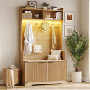 Hall Tree with Bench, Shoe Storage & LED Light