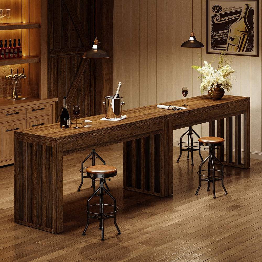 63-Inch Farmhouse Counter Height Bar Table