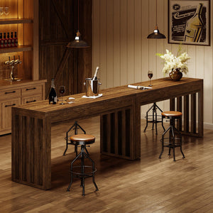 63-Inch Farmhouse Counter Height Bar Table
