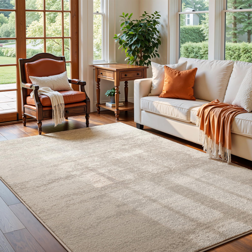 Soft Low-Pile Area Rug 5x7 | Tufted Cotton Backing | Multi-Pattern