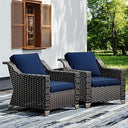 Outdoor Wicker Patio Chairs Set of 2 with Thick Cushions
