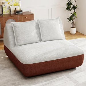Small Loveseat Sofa Chair with Side Pocket – Memory Foam, No Assembly
