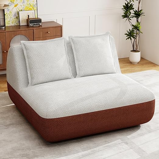 Small Loveseat Sofa Chair with Side Pocket – Memory Foam, No Assembly