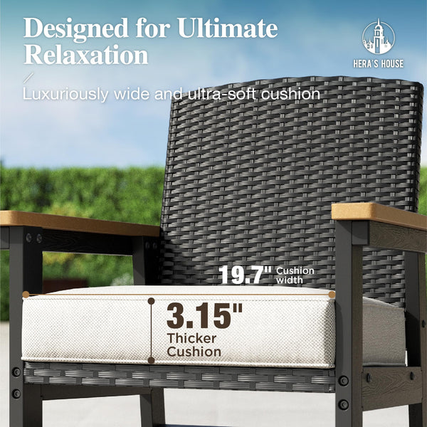 7-Piece HDPE Outdoor Dining Set with Cushions