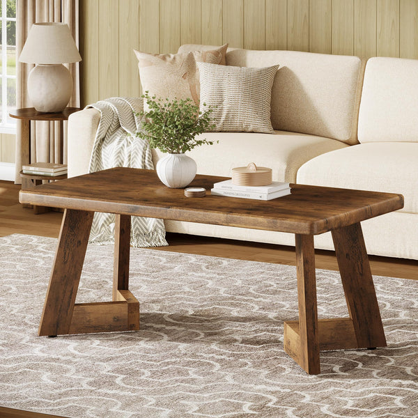 Farmhouse Coffee Table with V-Shaped Legs