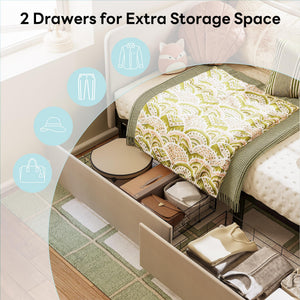 Twin Corner Daybed with Storage Drawers & Safety Rails