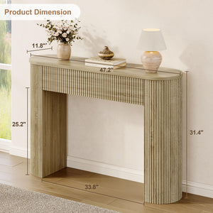 Fluted Console Table with Curved Top