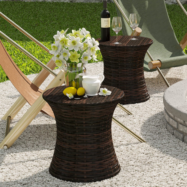 Hourglass Wicker Patio Side Table