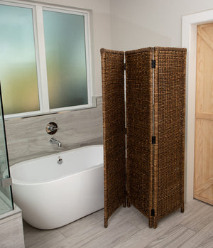 3 Panel Seagrass Room Divider – Foldable Privacy Screen