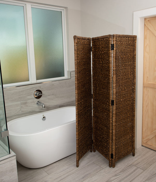 3 Panel Seagrass Room Divider – Foldable Privacy Screen