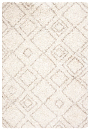 Ivory Beige Southwestern Shag Area Rug 5x8