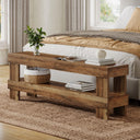 59" Entryway Shoe Bench with Storage Shelf