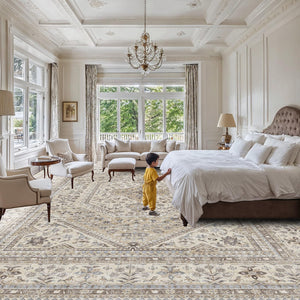12x15 Washable Oriental Area Rug – Low Pile, Non-Slip, Stain Resistant