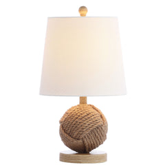 18" Natural Monkey Fist Rope Ball LED Table Lamp