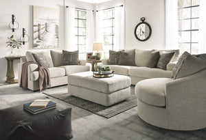 Oversized Chenille Accent Ottoman