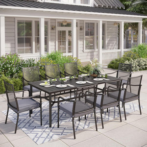 Outdoor Patio Dining Set with Textilene Chairs & Rectangular Table