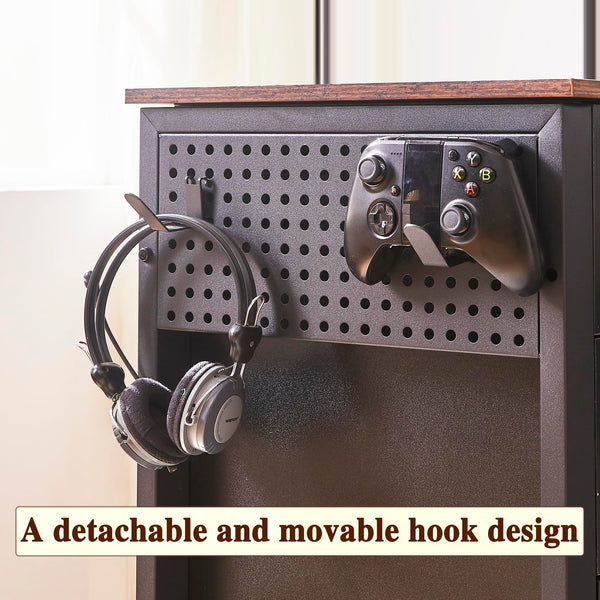 L-Shaped Desk with Drawers & Power Outlet