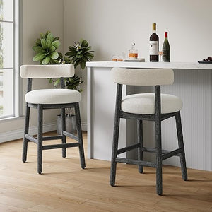Boucle Counter Height Bar Stools, Set of 2