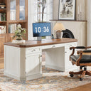 59" Victorian Executive Desk with Storage & Charging Station