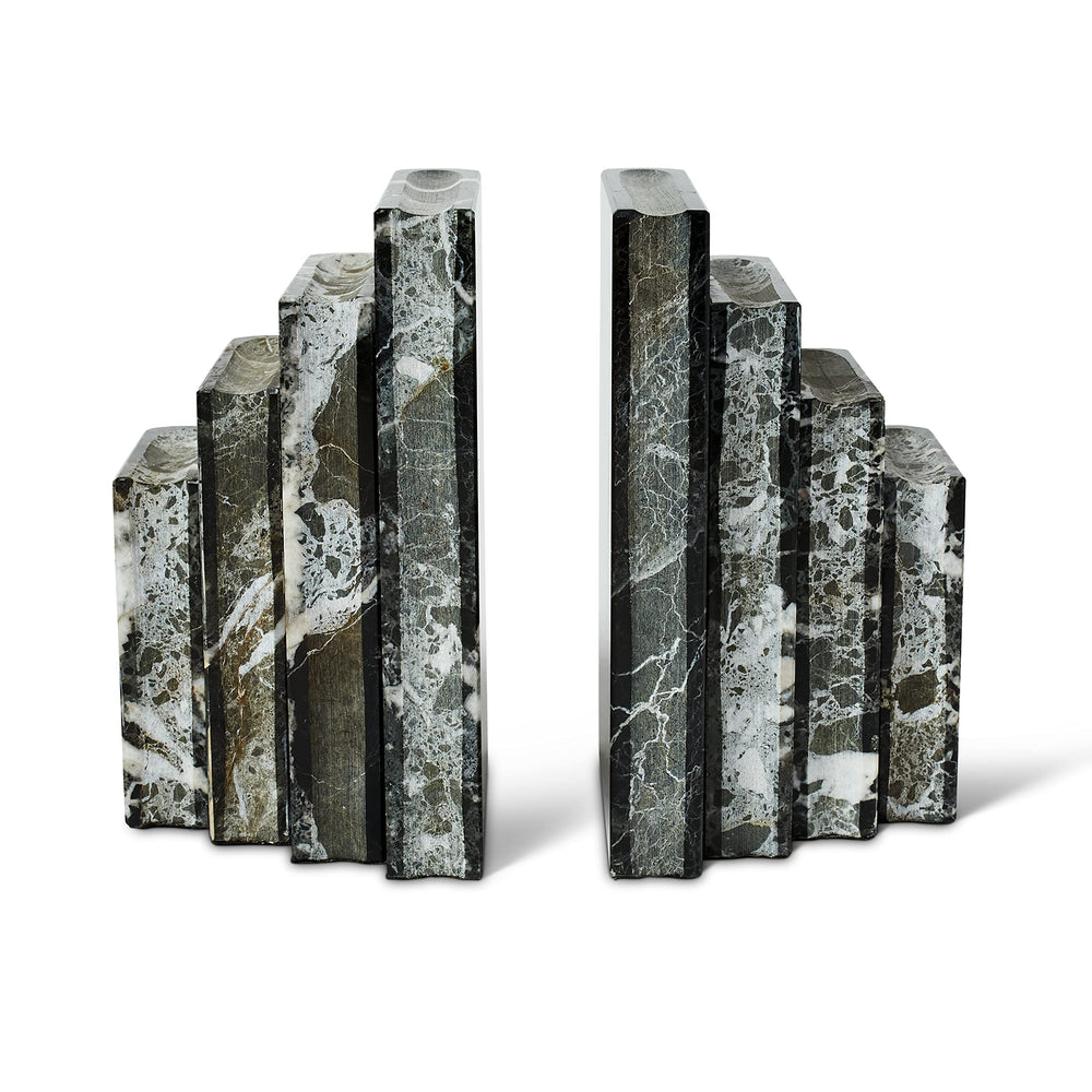 Solid Marble Bookends Set of 2 – Heavy Decorative Book Stoppers