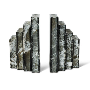 Solid Marble Bookends Set of 2 – Heavy Decorative Book Stoppers