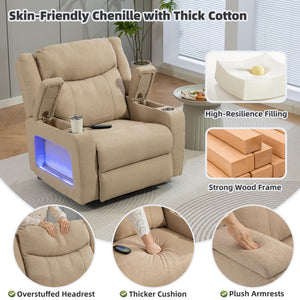 Oversized Power Recliner with Massage, Heat & Swivel Rocker
