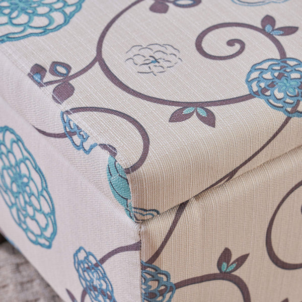 Fabric Storage Ottoman with Lid