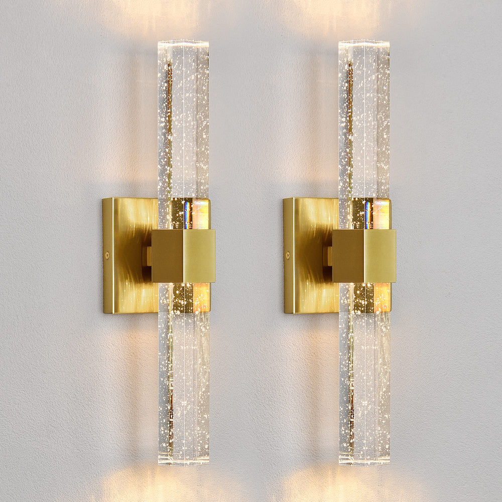 LED Crystal Bubble Glass Wall Sconce – Indoor Vanity Light Fixture