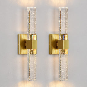 LED Crystal Bubble Glass Wall Sconce – Indoor Vanity Light Fixture