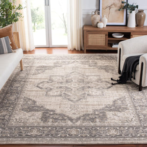 Medallion Area Rug 12x15 – Geometric Distressed Design, Non-Shedding, Easy Clean