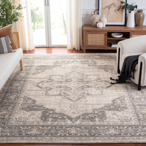 Medallion Area Rug 12x15 – Geometric Distressed Design, Non-Shedding, Easy Clean