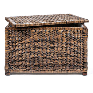 Handwoven Water Hyacinth Storage Trunk with Removable Lid