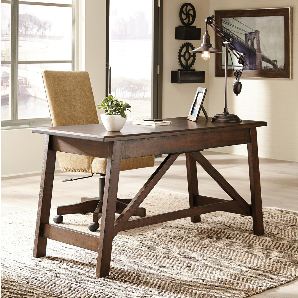 Rustic Industrial Home Office Desk with Drawers