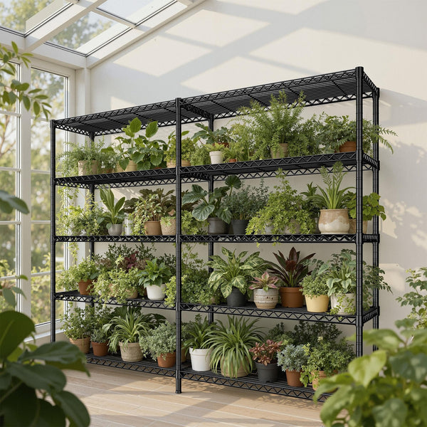 5-Tier Heavy Duty Wire Shelving Unit with Adjustable Shelves