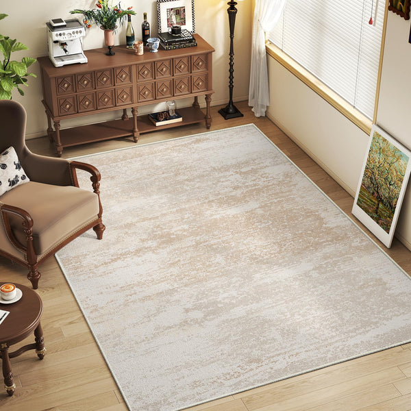 Soft Low-Pile Area Rug 5x7 | Tufted Cotton Backing | Multi-Pattern