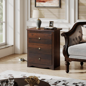 3-Drawer Nightstand with Charging Station & USB Ports