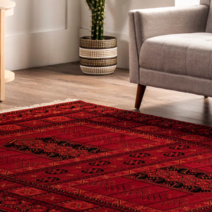 Traditional Oriental Area Rug – Red & Ivory, Multiple Sizes
