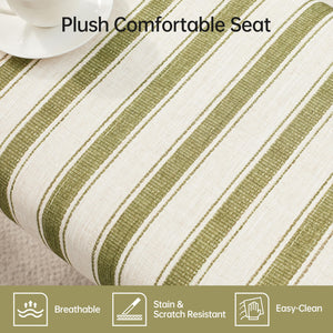 Upholstered Ottoman Bench with Cushion & Rubberwood Legs
