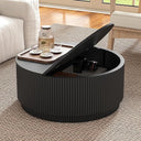 Round Coffee Table with Lift-Top & Flip-Top Storage
