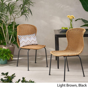 Outdoor Wicker Dining Chairs Set of 2