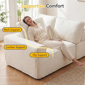 Modular Sectional Sofa with Ottoman - U-Shaped Cloud Couch
