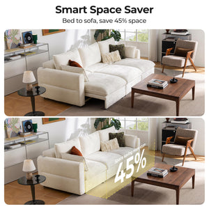 103" Electric Pull-Out Sleeper Sofa Bed | 2-in-1 Convertible Power Couch Bed