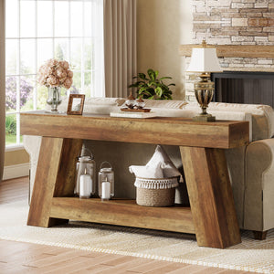 70.87" Farmhouse Console Table with 2-Tier Storage