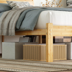 Bamboo Platform Bed Frame with Headboard