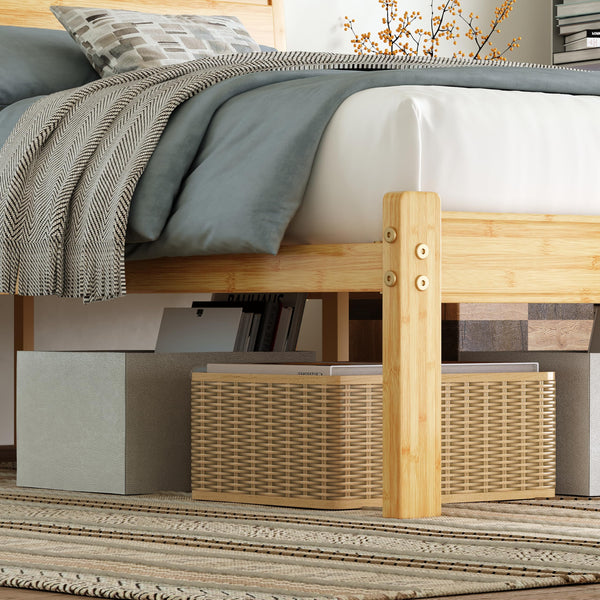 Bamboo Platform Bed Frame with Headboard