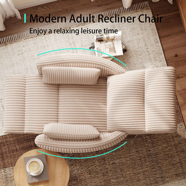 360 Swivel Recliner Nursery Glider Chair with Pillows