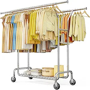 Heavy Duty Double Rod Clothes Rack