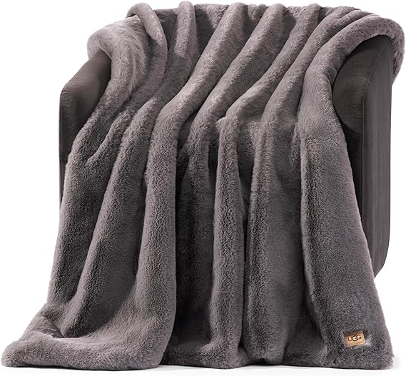 Plush Faux Fur Throw Blanket 50x70 Inch